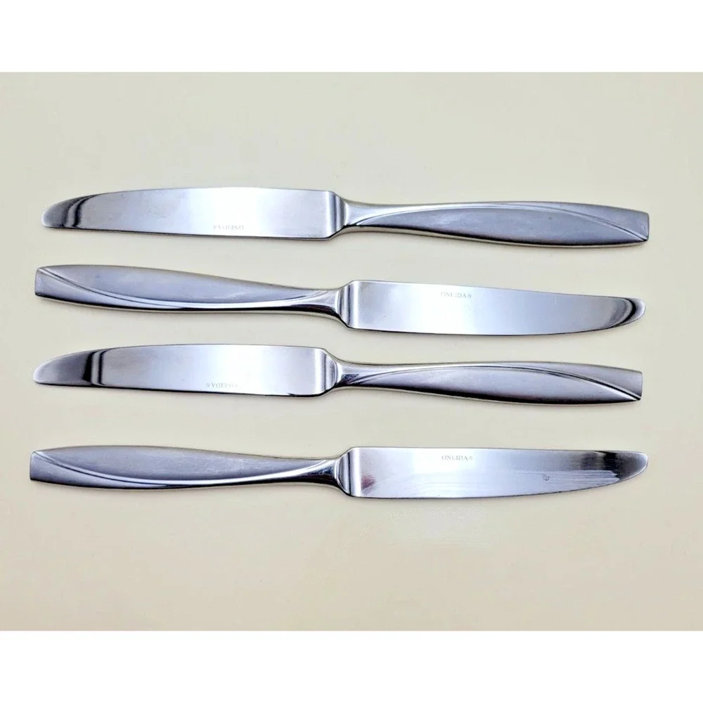 Set of 4 Oneida Camlynn Dinner Knife Stainless Steel Flatware Knives